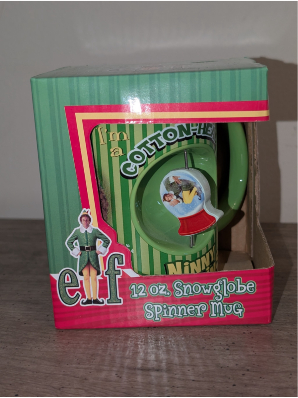 Elf 12 oz. Snowglobe Spinner Mug
